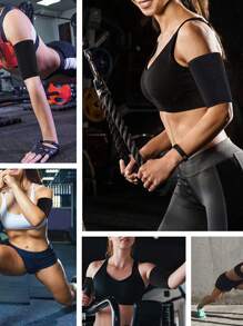 1 paio di gambali sportivi unisex, modellante braccio per sauna con assorbimento del sudore per corsa, yoga, allenamento fitness (rivestimento in PU) accessori palestra