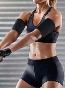 1 paio di gambali sportivi unisex, modellante braccio per sauna con assorbimento del sudore per corsa, yoga, allenamento fitness (rivestimento in PU) accessori palestra