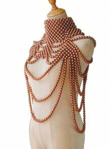1 pieza Nueva cadena de Body de imitación de perlas hecha a mano con cuentas, cadena superior de moda y trendy para mujeres
