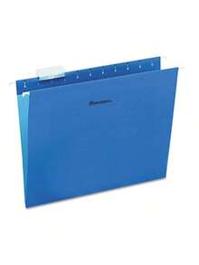 Universal 14116 Hanging File Folders- 1/5 Tab- 11 Point Stock- Letter- Blue- 25/Box - 彩色 - 查看 2