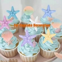 贝壳海星树脂装饰 8 件套，适合海滩主题派对、婚礼生日派对、DIY 工艺品、海底海洋装饰、DIY 手机壳工艺品、珠宝配饰 - 彩色 - 查看 8