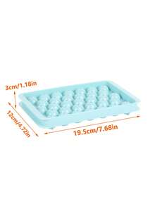 1入組藍色或粉色33格創意DIY自製球形冰塊模配蓋，家用冰格，塑料製冰模具，冰箱製冰機，容易脫模