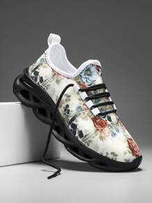 Halloween Skull Gothic Style Casual Sports Shoes For Men And Women, Couples' Lightweight Blade-Style Sneakers, And Versatile Men's Shoes With Soft Soles For Running - Beige - View 1