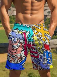 Pantalones cortos hawaianos de verano para hombres con estampado 3D, hawaianos