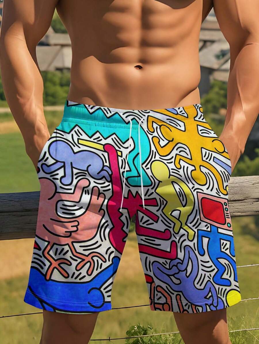 Pantalones cortos hawaianos de verano para hombres con estampado 3D, hawaianos