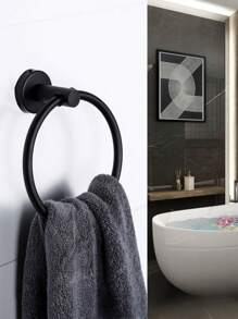 1 件不锈钢毛巾环，浴室毛巾架和挂钩，浴室时尚毛巾架，壁挂式，坚固 - 彩色 - 查看 7