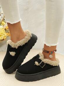 2024 New Women's Fashion Snow Boots, Thickened & Warm Fluffy Lined, Retro Casual Shoes With Thick Toe, Thick Sole