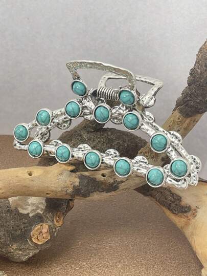 2024 New Vintage Green Sandalwood Hair Clip, Large Size, High-End Chic Hair Claw Hair Accessory, Headwear Gift Hair Clips Hair Jaw Clip Hair Clamps Hair Clutch Hair Catcher Clip Fall Winter Claw Clip Hair Accessories For Women For Vacation Outfits Woman Summer Beach