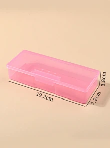 Nagelwerkzeug Aufbewahrungsbox mit Nagelfeilen, Stiften und Schwamm, Lichttherapie-Stift, tragbare rechteckige Schmuck Aufbewahrungsbox für Nagelwerkzeuge, transparente Plastikbox für Nagelzubehör und Nagelkunst Dekoration, Nagel-Tipp Aufbewahrungsbehälter