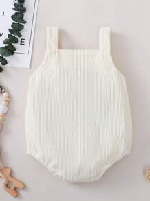 Cute Rainbow Embroidery Button Crawling Clothes Bodysuit, Best Gift For Baby Boy - Beige - View 3