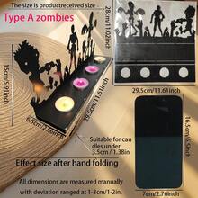 1入組四頭萬聖節創意金屬燭台，南瓜中空設計，節日裝飾擺件骷髏燭台（需根據預留線位置手動折疊，不包含蠟燭）