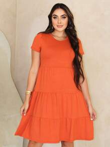 Women Midi Dresses - Burnt Orange - View 1