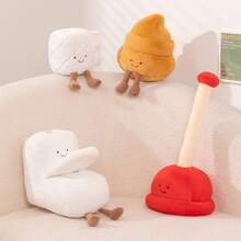 1pc Creative Toilet Paper Roll Doll, Funny Pooping Plush Doll, Bathroom Decor - Multicolor - View 1