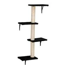 Cat Tree Wall Mounted Furniture DIY Set Climbing Shelves For Kitty Play & Relaxing - Includs Scratching Board, Connect Bridge, House And Scratching Posts - 黑色 - 查看 6