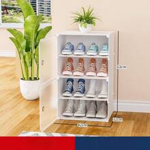 1pc Easy Shoe Rack, Household Dustproof Shoebox Transparent Small Shoe Cabinet For Dormitory - Multicolor - View 2