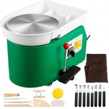 Pottery Wheel 28cm Pottery Forming Machine 350W Electric Pottery Wheel With Adjustable Feet Lever Pedal DIY Clay Tool With Tray For Ceramic Work Clay Art DIY Clay Green 18 Piece - màu xanh lá - Xem 1