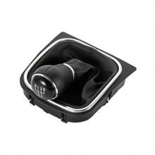 For  Golf 6 MK6 2010-2014 For  Golf 5 Jetta MK5 2005-2010 Leather Wrapped 5/6-Speed Integrated Gear Shift Head Dust Cover