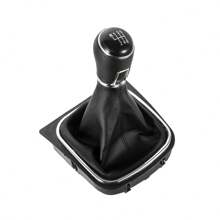For  Golf 6 MK6 2010-2014 For  Golf 5 Jetta MK5 2005-2010 Leather Wrapped 5/6-Speed Integrated Gear Shift Head Dust Cover