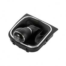 For  Golf 6 MK6 2010-2014 For  Golf 5 Jetta MK5 2005-2010 Leather Wrapped 5/6-Speed Integrated Gear Shift Head Dust Cover