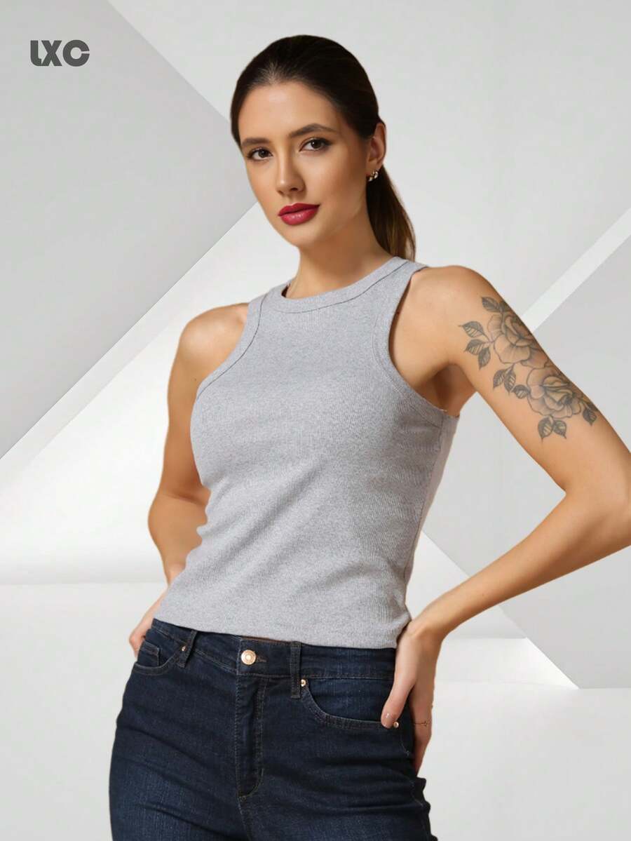Women Tank Tops & Camis - 灰色 - 查看 1