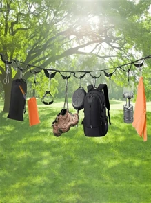 Corda de Barraca para Camping Multifuncional - Saco de Armazenamento de Equipamentos com 19 Laços, Varal Durável Ajustável, Adequado para Aventuras ao Ar Livre, Envio Aleatório de Peças Individuais