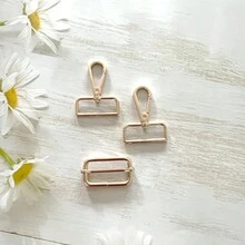 3入組帶方尾扣DIY配件，金色和銀色金屬扣，鋼絲拉芯扣，肩帶扣，狗繩扣，背包肩帶材料 - 金色 - 查看 5