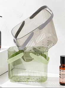 1pc Plastic Shower Caddy Basket, Bathroom Organizer For Bathing And Toiletries, Portable Accessories Storage