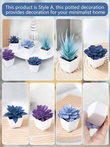 5 件逼真的人造白色塑料盆栽迷你多肉植物装饰 - 低维护美观，适用于家庭书桌、窗台和书架、婚礼求婚和派对用品小饰品、情人节、礼物