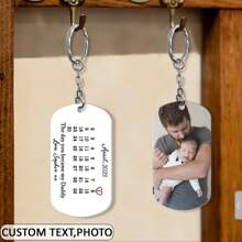 Customizable Photo & Calendar Keychain, Father's Day Gift To Celebrate The Day You Became My Dad; New Dad Keychain, Perfect Gift For Friends' Anniversary/Birthday; Best Choice For A Gift To Mom; Graduation Commemorative Gift, Graduation Season - White - View 2