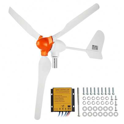 800W Wind Turbine Generator 12V Wind Turbine Kit 3-Blade Wind Power Generator With MPPT Controller Adjustable Windward Direction & 2.5m S Start Wind Speed Suitable For Home Farm, RVs, Boats