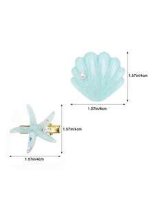 2pcs Cute Starfish Hair Clips, Sweet Girl Bangs Claw Clips, Ethereal Quality Holiday Hair Accessories - Multicolor - View 3