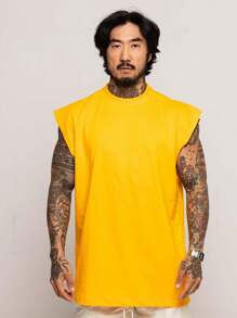 Men Tank Tops - 黃色 - 查看 1