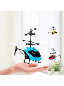 Juguete de helicóptero teledirigido con suspensión anticaída para niños de alta calidad - Azul - Ver 4