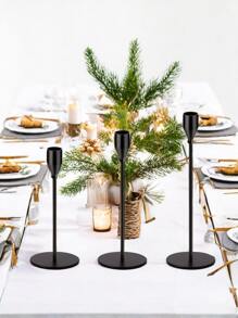[Multiple Colors Available Candlestick]Simple And Luxurious Dining Table Decoration Candlestick Romantic Candlelight Dinner Minimalist Style Metal Gold Conical Candlestick, Suitable For Weddings, Dinners, Parties, Suitable For 3/4 Inch Thick Candles And Led Candles