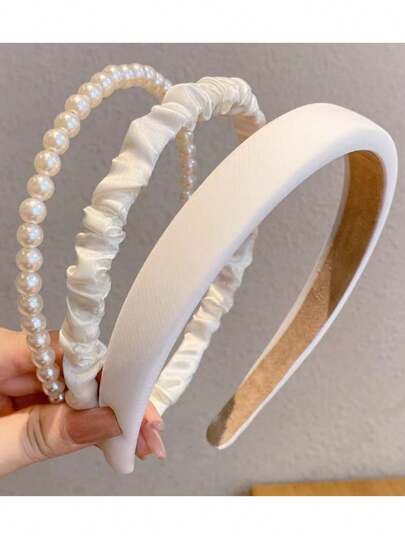 3pcs/Pack Women Hair Accessories - Hair Hoops, Fashion Summer Headbands, Versatile Hairclips, Hair Ties, Bridal Hair Decor,Hairband