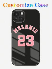 Apple Fußballmotiv Unisex personalisierte Mode Name/Team/Nummer rutschfeste, stoßfeste vollständige schwarze Abdeckung Hartglashülle für 11/12/13/14/15 Pro Max, anpassbar kompatibel mit Samsung, personalisiert, einzigartig, individuell, ideal als Geschenk für ihn, ideal als Geschenk für sie, Freund, Freundin, Familie, Freunde, Großeltern, Paar, für Jahrestage, für Geburtstage