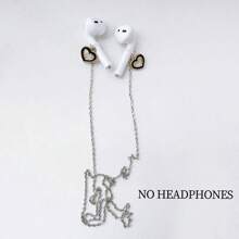 1入女士防丟耳機鏈，藍牙無線耳機，特殊設計防掉落頸鍊