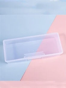 Nagelwerkzeug Aufbewahrungsbox mit Nagelfeilen, Stiften und Schwamm, Lichttherapie-Stift, tragbare rechteckige Schmuck Aufbewahrungsbox für Nagelwerkzeuge, transparente Plastikbox für Nagelzubehör und Nagelkunst Dekoration, Nagel-Tipp Aufbewahrungsbehälter