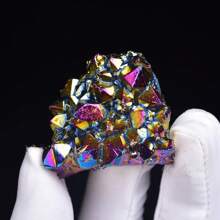 1PC Natural Crystal Electroplating Rainbow Colorful Angle Aura Asymmetrical Energy Stone Quartz Crystal Cluster For Healing Gift Decoration