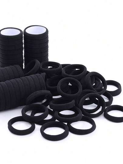 200pcs/10pcs Set Women's All-Match Black High Elasticity Non-Damaging Hair Ties, Stylish & Elegant Minimalist Hair Accessories Suitable For Daily Outings, Casual, Party, Commute, Vacation, Washing Face/Hair, Makeup, Hairstyling,Woman Head Accessories, Woman Hair Accessories Ponytail Holders Hair Elastics Hair Rubber Bands Scrunchies Hair Rope ,Gym Sport Outfit Gym Beauty Makeup Woman Accessories Elastic Band