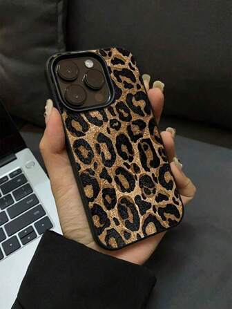 Fall Phone Case Fashionable Matte Yellow Leopard Print TPU Phone Case Compatible With IPhone 14/13/12/11 Series, X/Xs, 8/7 Plus - Durable Protective Cover Waterproof Shockproof Anti-Fall Scratch Resistant