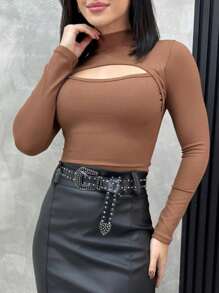 Women Tops - Brown - View 1