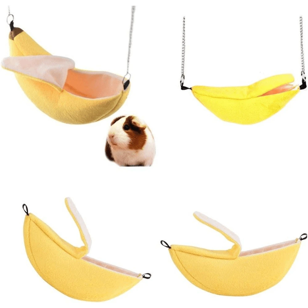 Cozy Banana Hammock For Small Animals Soft Hanging Bed For Hamsters