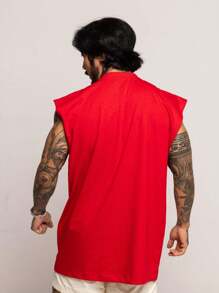 Men Tank Tops - 紅色 - 查看 4