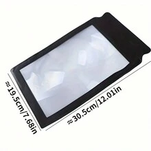 "非電動" 3倍放大鏡 - 手持式全視野老年人讀物輔助工具，堅固PVC材料 - 黑色 - 查看 2