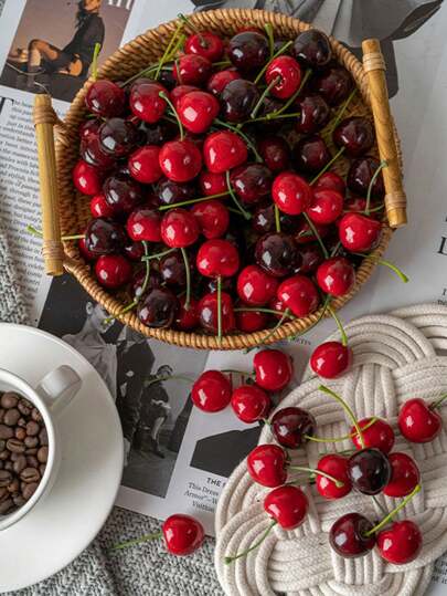 20pcs Artificial Cherry Fruit Model, Photo Props Decor Gifts Birthday Graduation