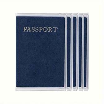 5pcs Waterproof PVC Passport Cover Transparent Passport Protector PVC Passport Holder Card Holder Card Holder Wallet Business Card Holder Credit Card Holder Id Card Holder Card Holder Women