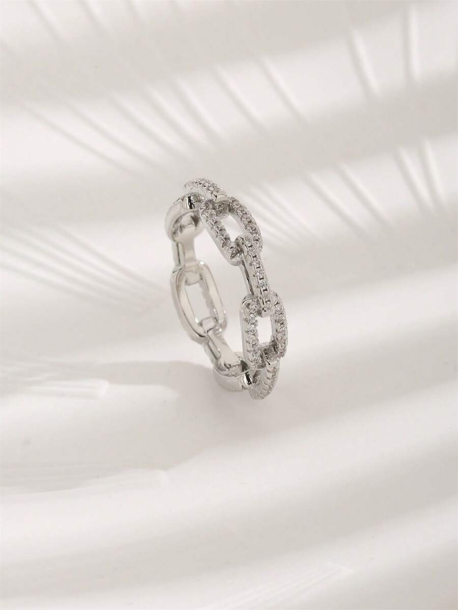 1pc Fashionable Cubic Zirconia Square Rings, Suitable For Daily Wear, Valentine's Day Or Mother's Day Gift For Women,Mom,Mother,Mother's Day,Gift