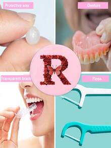 1 szt. Pudełko do przechowywania protez z lustrem Etui na aparat ortodontyczny Pudełko do przechowywania zębów Dental Aligner Przenośny pojemnik na ochraniacze na zęby na zęby Pudełko na sztuczne protezy dentystyczne Nazwa początkowa Wzór 26 liter - Różowy - Zobacz 4