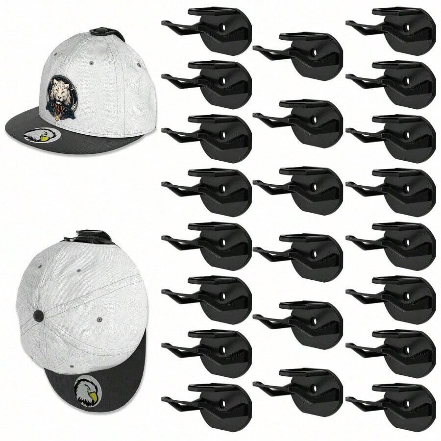 10pcs Hanging Storage Box, Wall Mounted Hat Rack, Adhesive Hat Hook, Wall Hat Hook, Door Hat Rack, Baseball Cap Rack, Household Black Plastic Hat Hook, Gender Reveal Party, Perfect For Birthdays, Weddings, Parties, The Perfect Gift For Colleagues, Friends, And Family, Back To School
